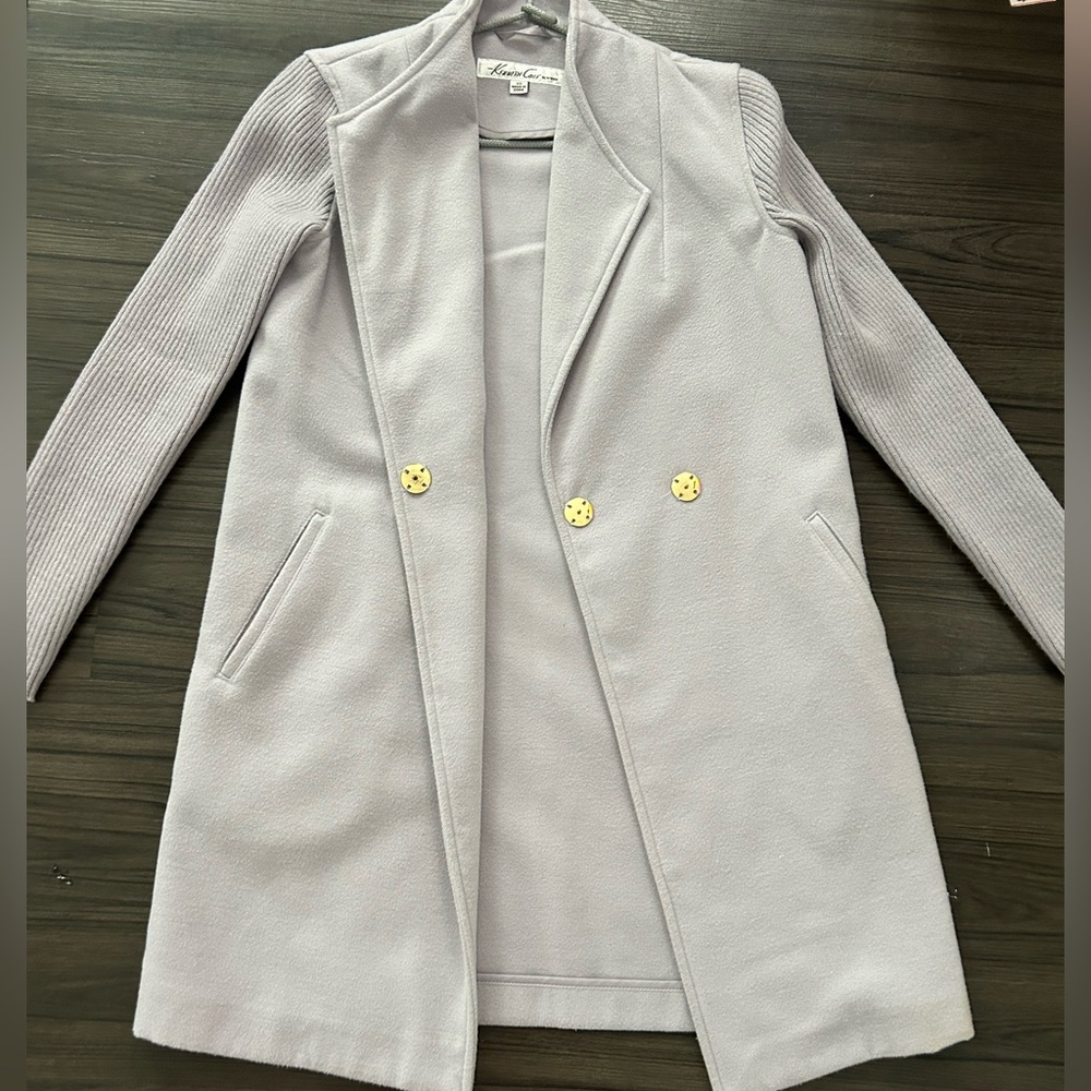 Kenneth Cole New York Light purple Trench Coat with Gold Accents light purple xs